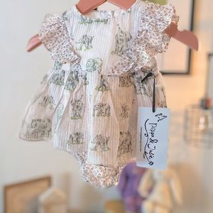 NWT poops and Julie infant elephant dress
